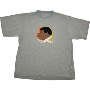 Vintage 90s y2k Men's Grey Platinum Fubu Fat Albert Junkyard Gang T Shirt XL